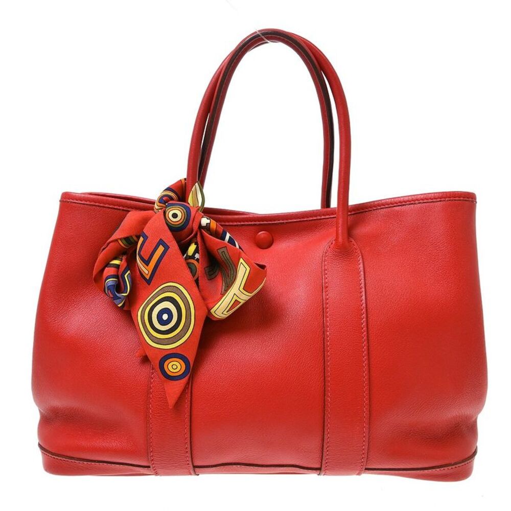 Hermes Bolduc Twilly Garden Party Tote Leather Red Leather Tote Bag Bag